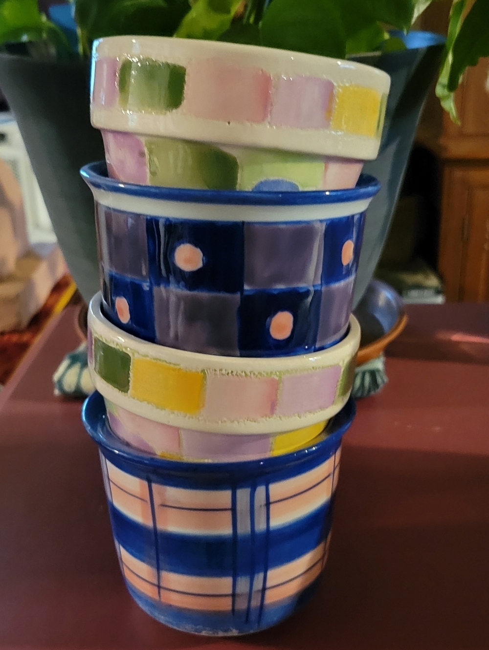 SUCCULENTS FLOWER POTS. SET OF 4- 3.5” by 4”